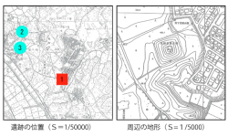 岩屋古墳位置図および地形図